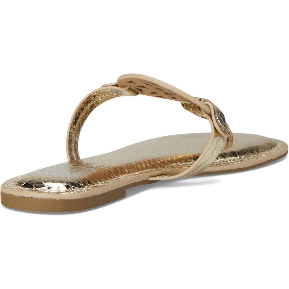 Dolce Vita Gotie Medallion Gold Metallic Dressy Sandal Flat Size 8 Tory Burch - Picture 4 of 6